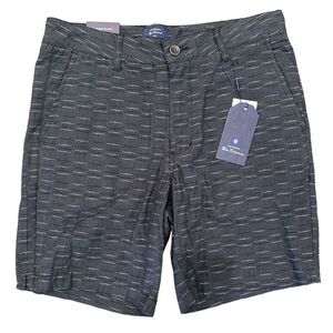 NWT Ben Sherman Regular Fit Stretch Size 30W Dark Grey 7.5” Inseam Flat Front